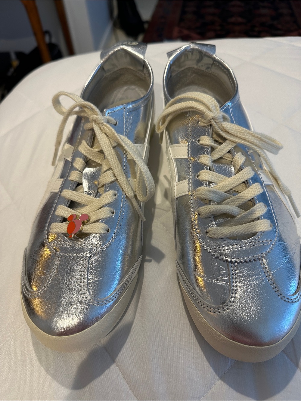 New Onitsuka Tiger Metallic Silver Women's Sneakers 9.5
